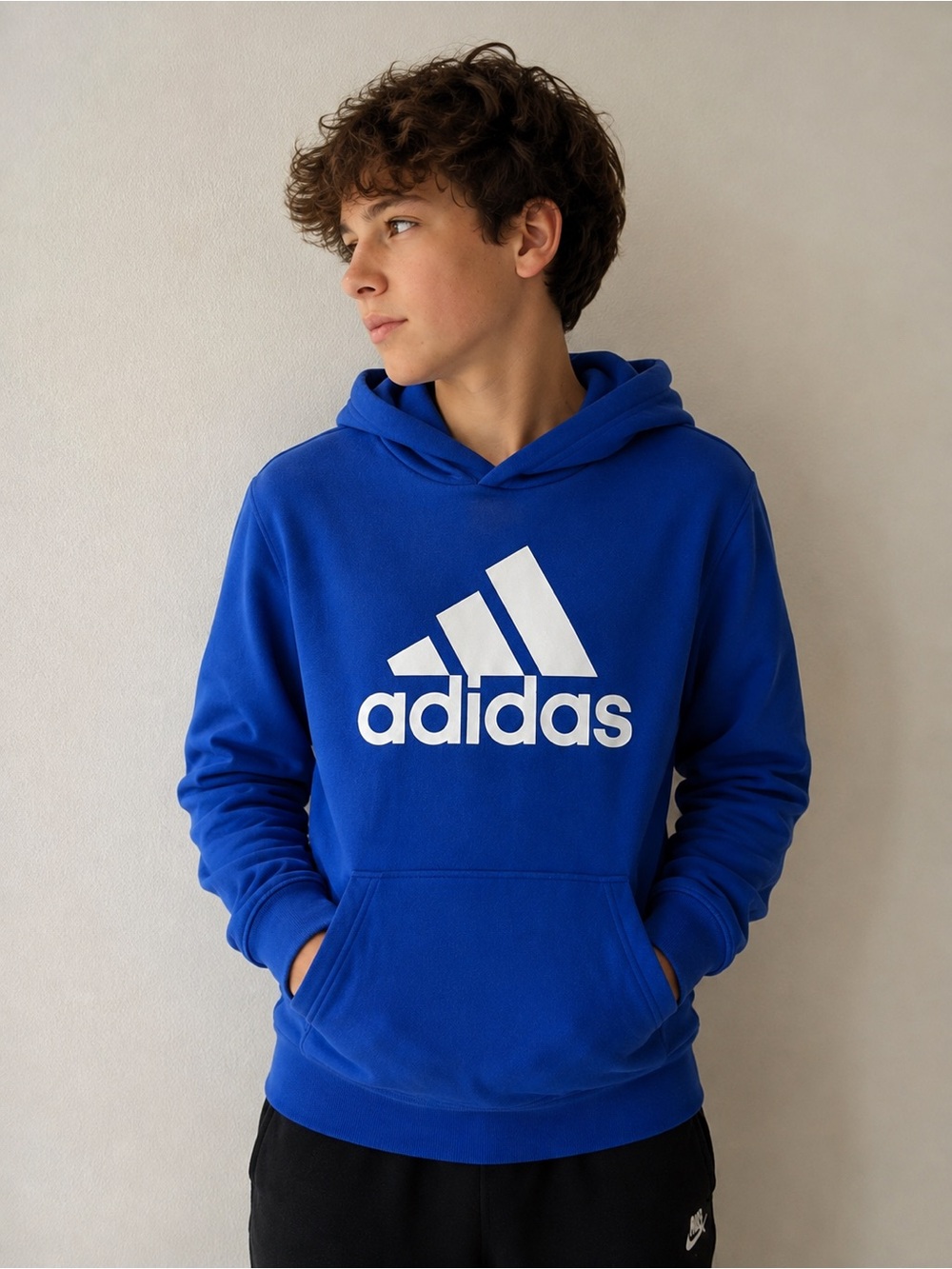 adidas Royal Blue Hoodie with White Logo